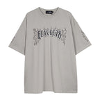 Casual Creative Letters Flame Print T-shirt Men