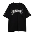 Casual Creative Letters Flame Print T-shirt Men