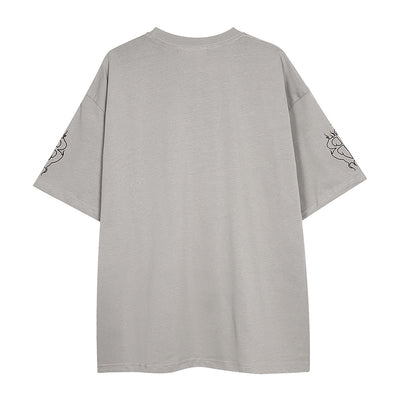Casual Creative Letters Flame Print T-shirt Men