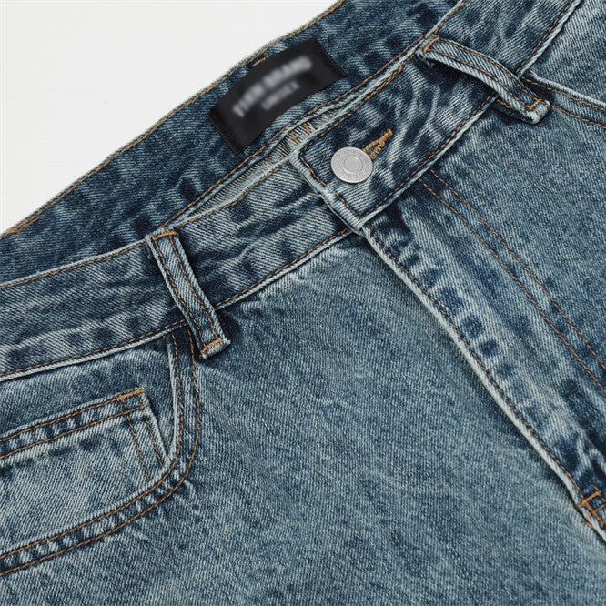 Casual Fashion Personality Distressed Washed Jeans Men