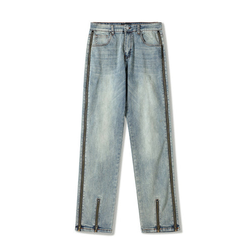 Casual Fashion Personalized Washed Worn Jeans Men