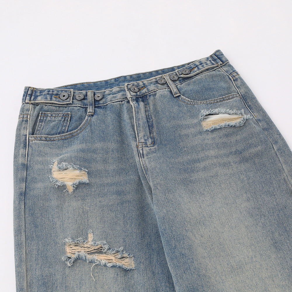 Casual Fashion Straight Washed Jeans For Men