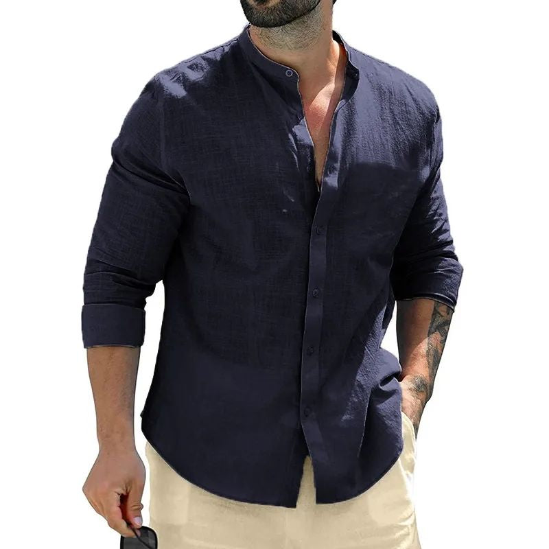 Classic Autumn Mens Long Sleeve Shirts Cotton Business Men