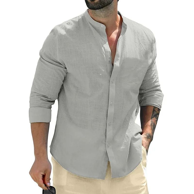 Classic Autumn Mens Long Sleeve Shirts Cotton Business Men