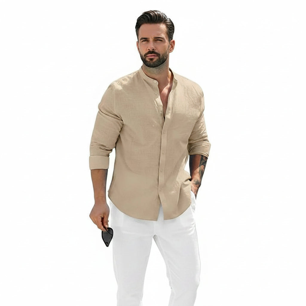 Classic Autumn Mens Long Sleeve Shirts Cotton Business Men