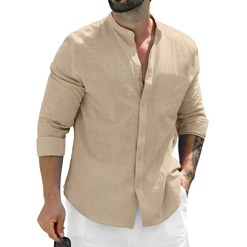 Classic Autumn Mens Long Sleeve Shirts Cotton Business Men