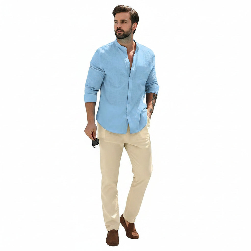 Classic Autumn Mens Long Sleeve Shirts Cotton Business Men