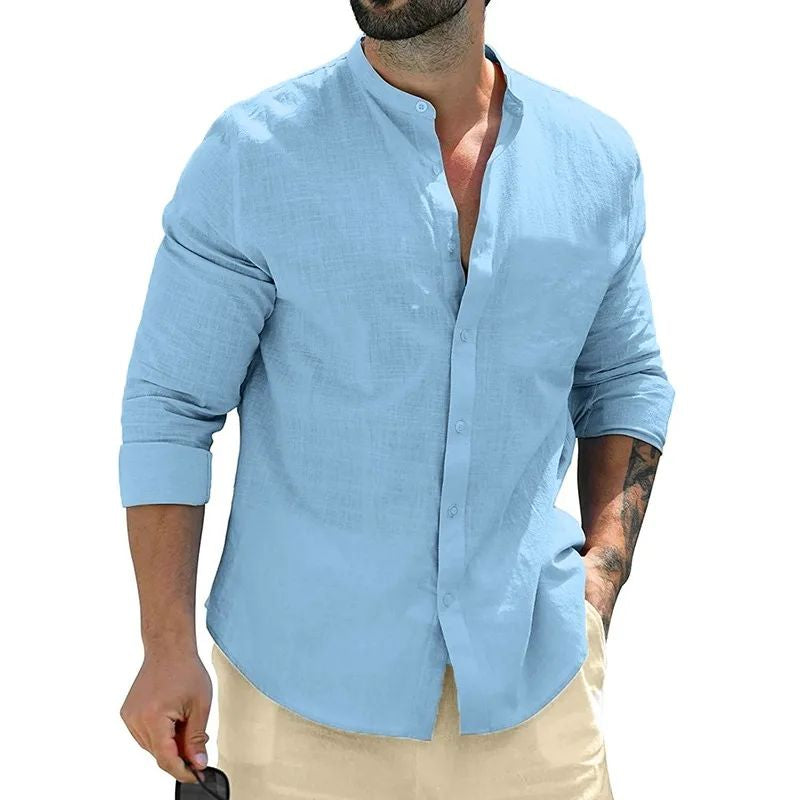 Classic Autumn Mens Long Sleeve Shirts Cotton Business Men