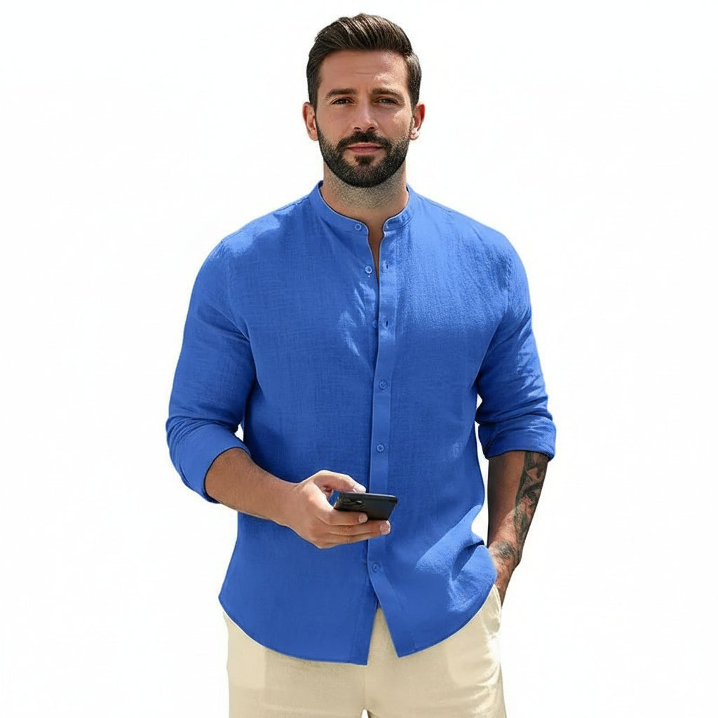 Classic Autumn Mens Long Sleeve Shirts Cotton Business Men