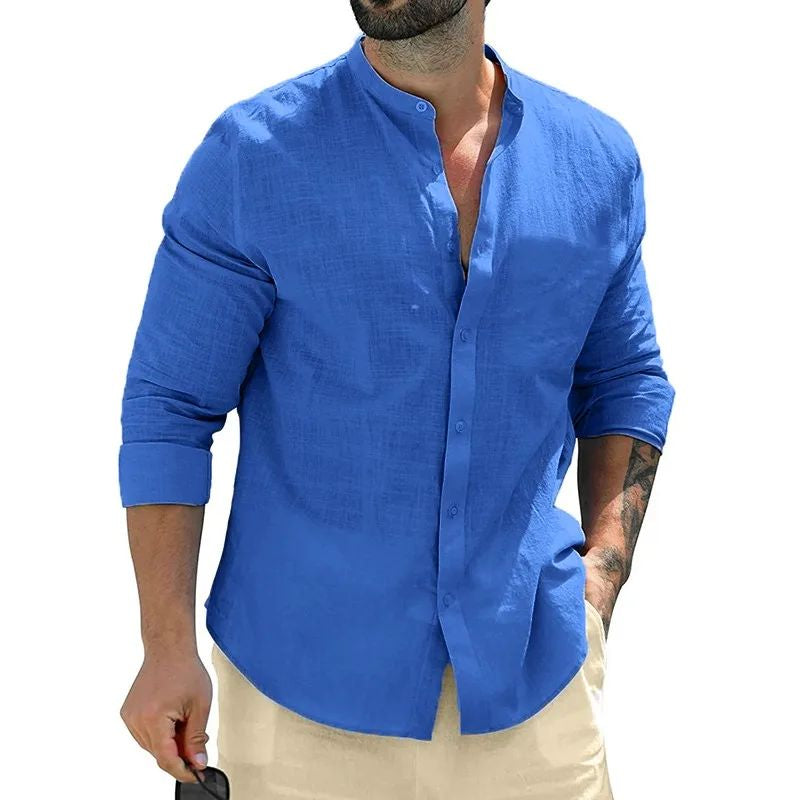 Classic Autumn Mens Long Sleeve Shirts Cotton Business Men