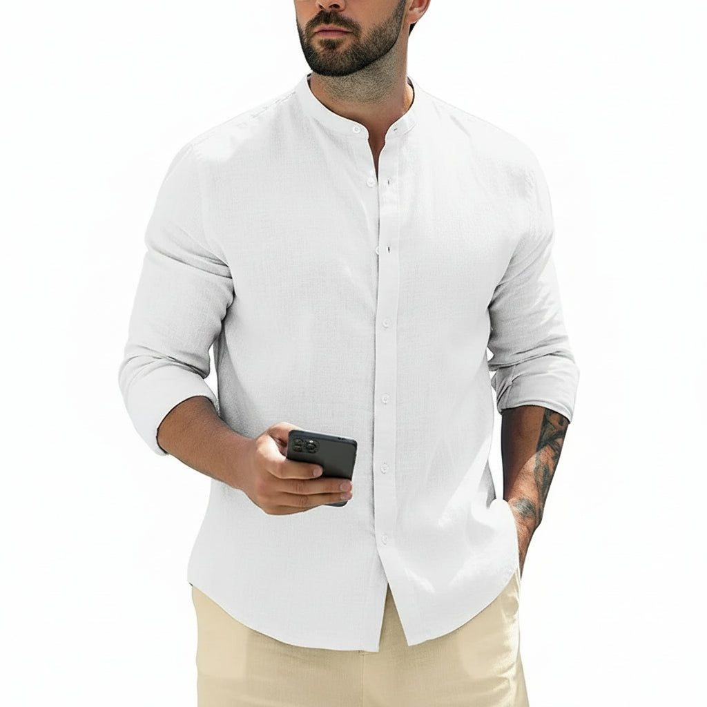 Classic Autumn Mens Long Sleeve Shirts Cotton Business Men