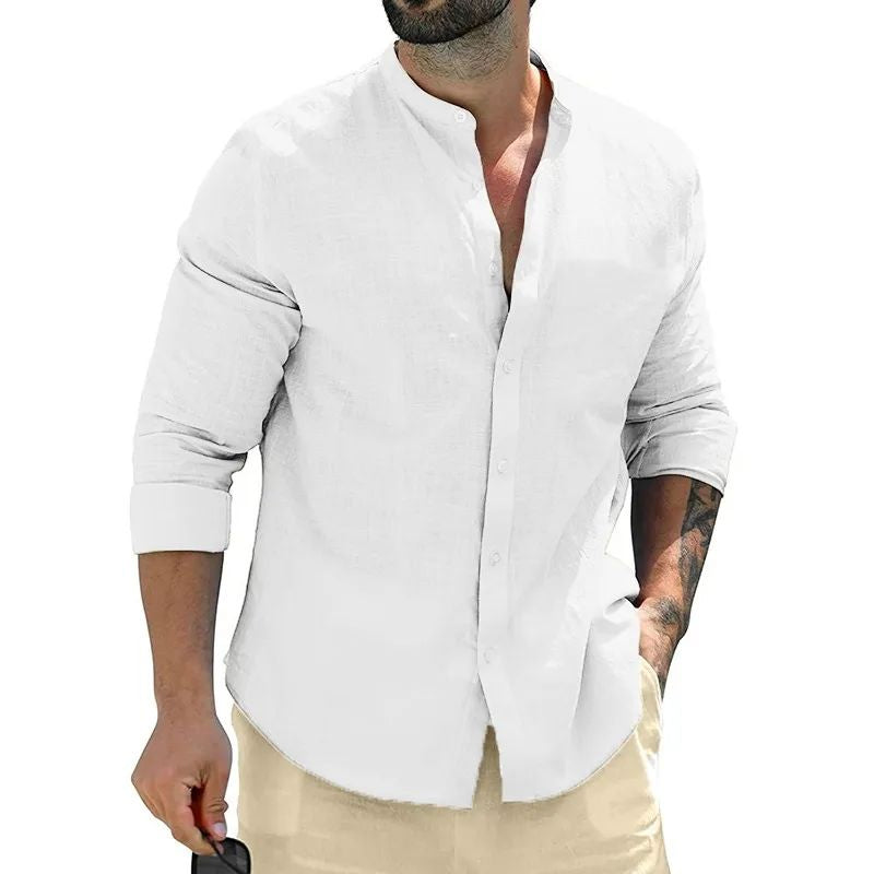 Classic Autumn Mens Long Sleeve Shirts Cotton Business Men