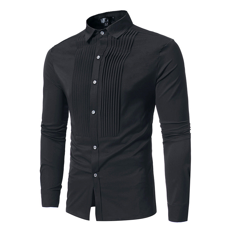 Classic Royal Blue Wedding Tuxedo Dress Shirt For Men