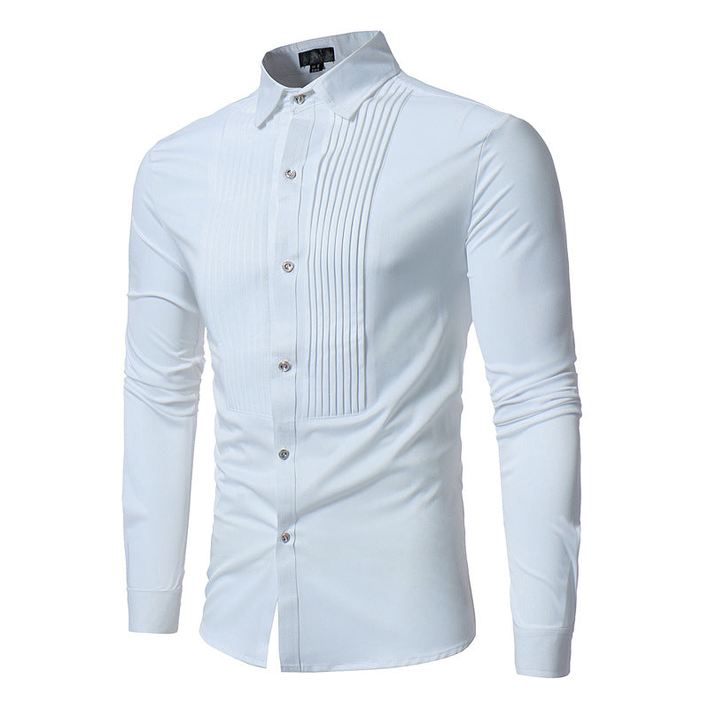 Classic Royal Blue Wedding Tuxedo Dress Shirt For Men