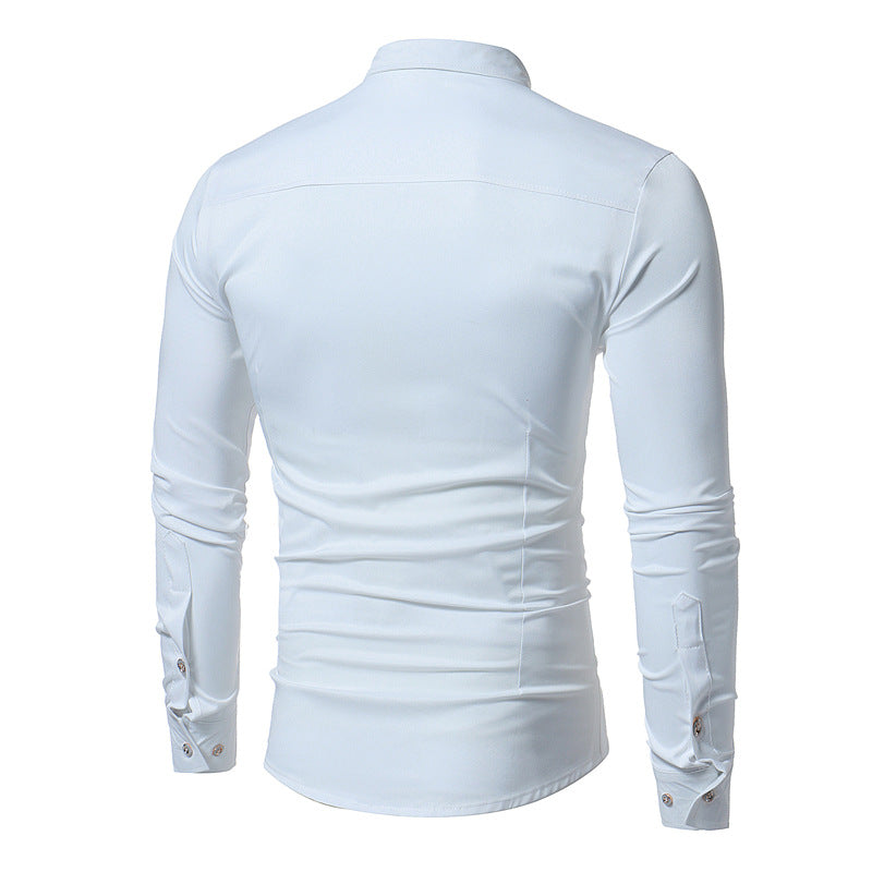 Classic Royal Blue Wedding Tuxedo Dress Shirt For Men