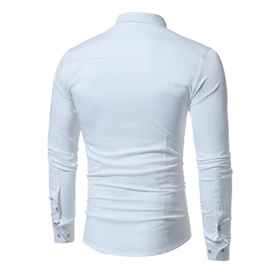 Classic Royal Blue Wedding Tuxedo Dress Shirt For Men