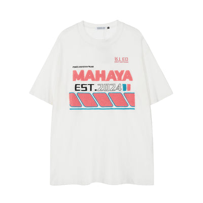 Contemporary Embroidered Letter Loose T-shirt For Men