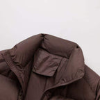 Hot Selling Women Winter Puffer Jacket Wear Zipper Jacket Stand Collar Warm Lady Solid Color