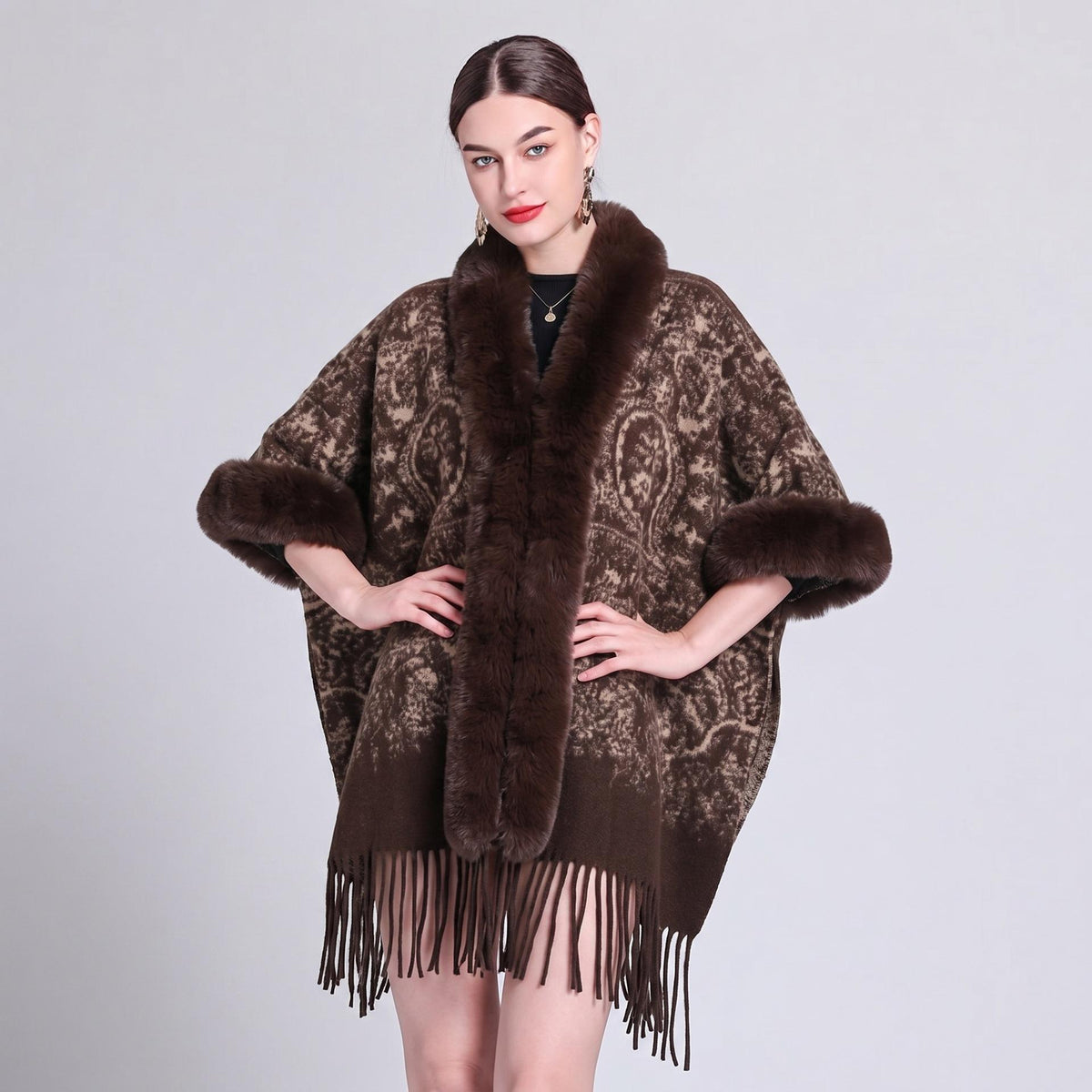 Women's Leopard Print Winter Cape – Edinburgh-Inspired Statement Outerwear