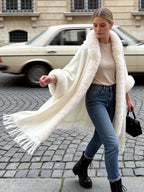 Hot Selling Women's Hooded Winter Cape with Faux Fur Trim – Elegant Poncho Coat Edinburgh Style