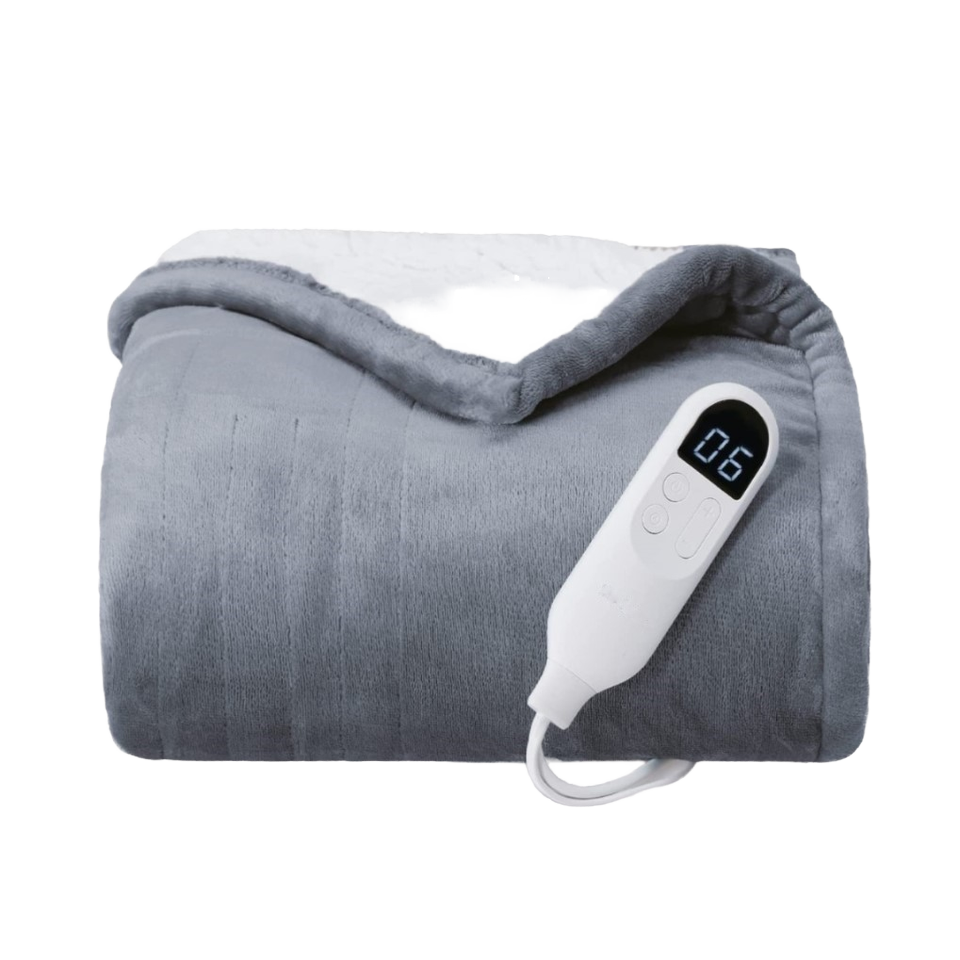 Electric Heated Throw Blanket for Single Bed, Adjustable Heat Control