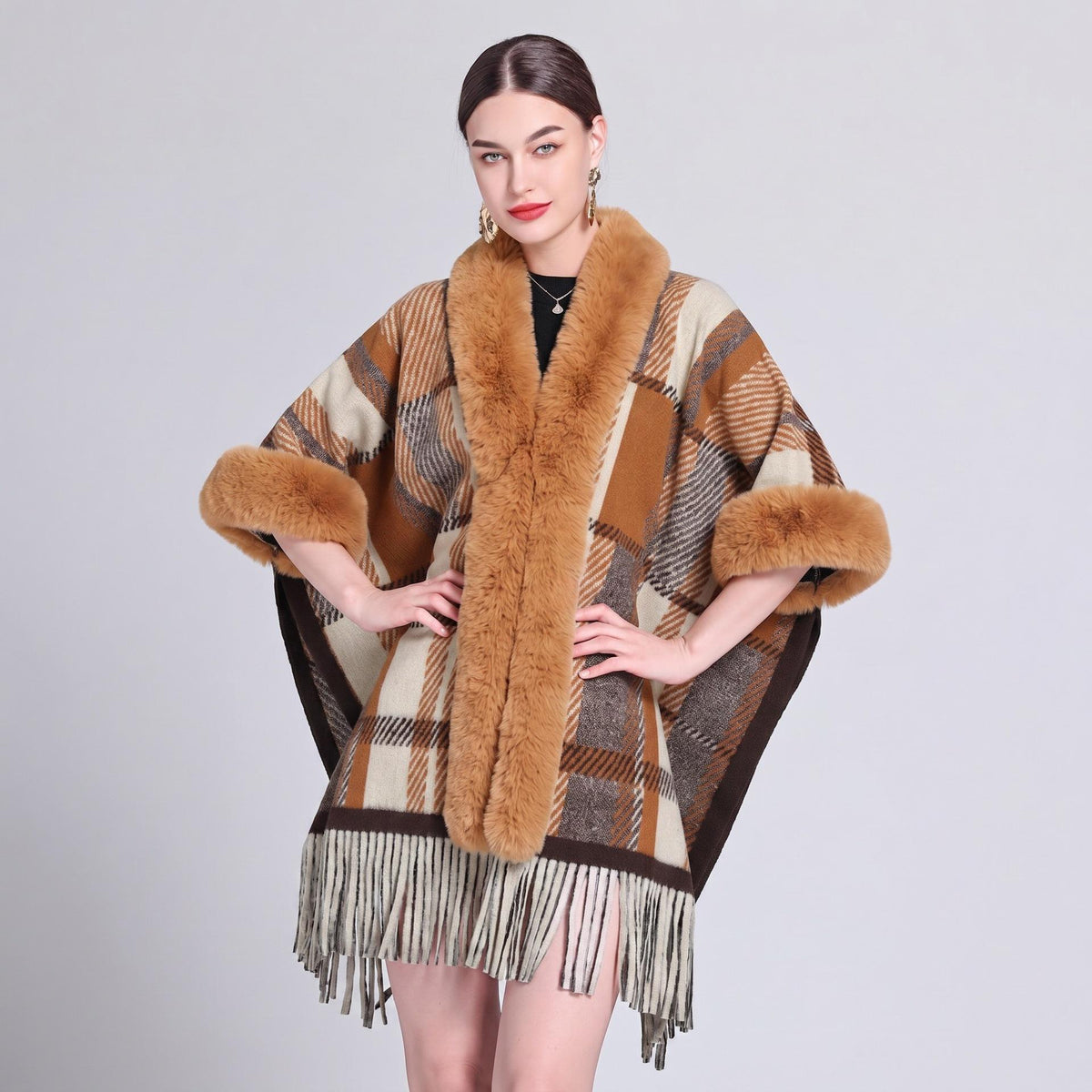 Women's Leopard Print Winter Cape – Edinburgh-Inspired Statement Outerwear