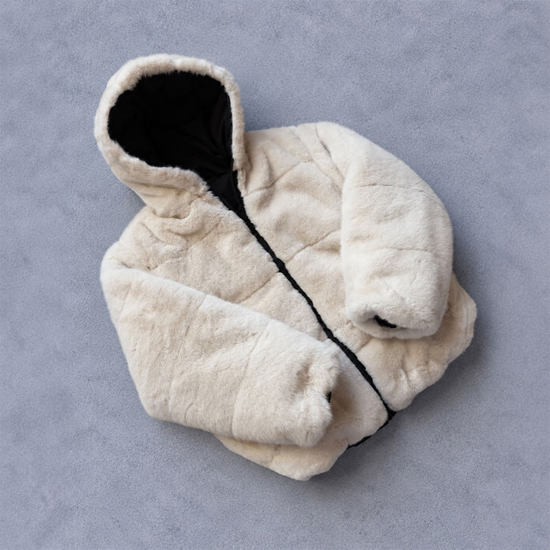 Women's Reversible Hooded Puffer Jacket – Lightweight Quilted Winter Coat