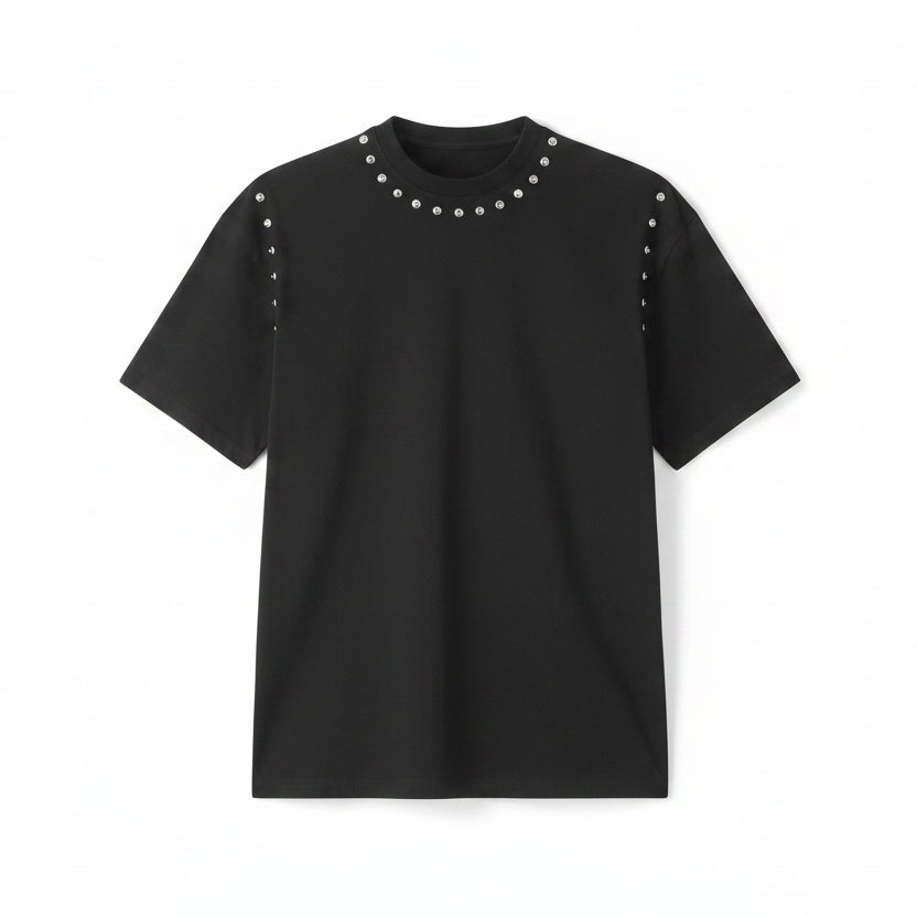 Metal Decorative Rivets T-shirt For Men