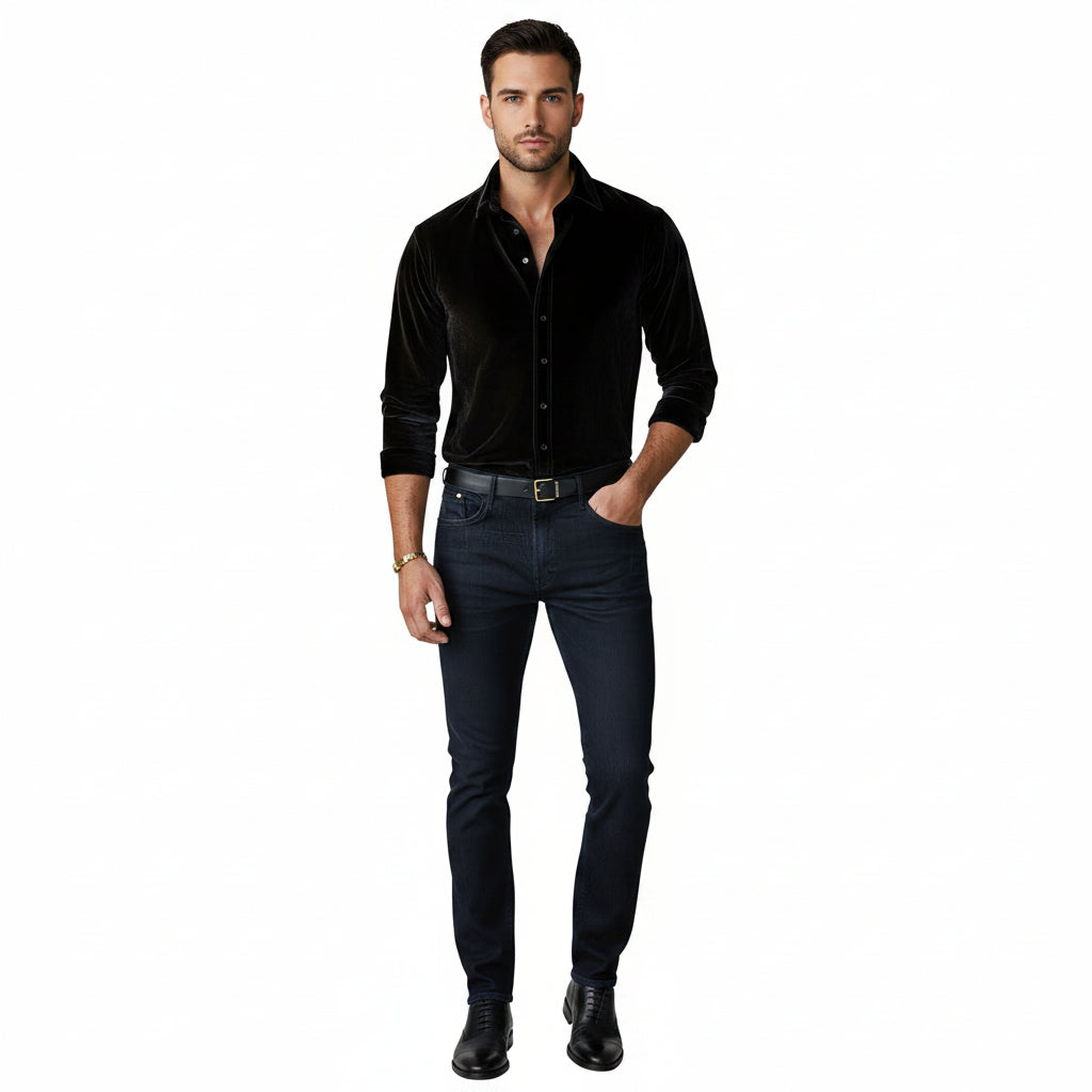 Modern Casual Autumn And Winter Long Sleeve Solid Color Shirt Men