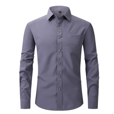 Modern Casual Long Sleeve Business Blouse Men Shirt