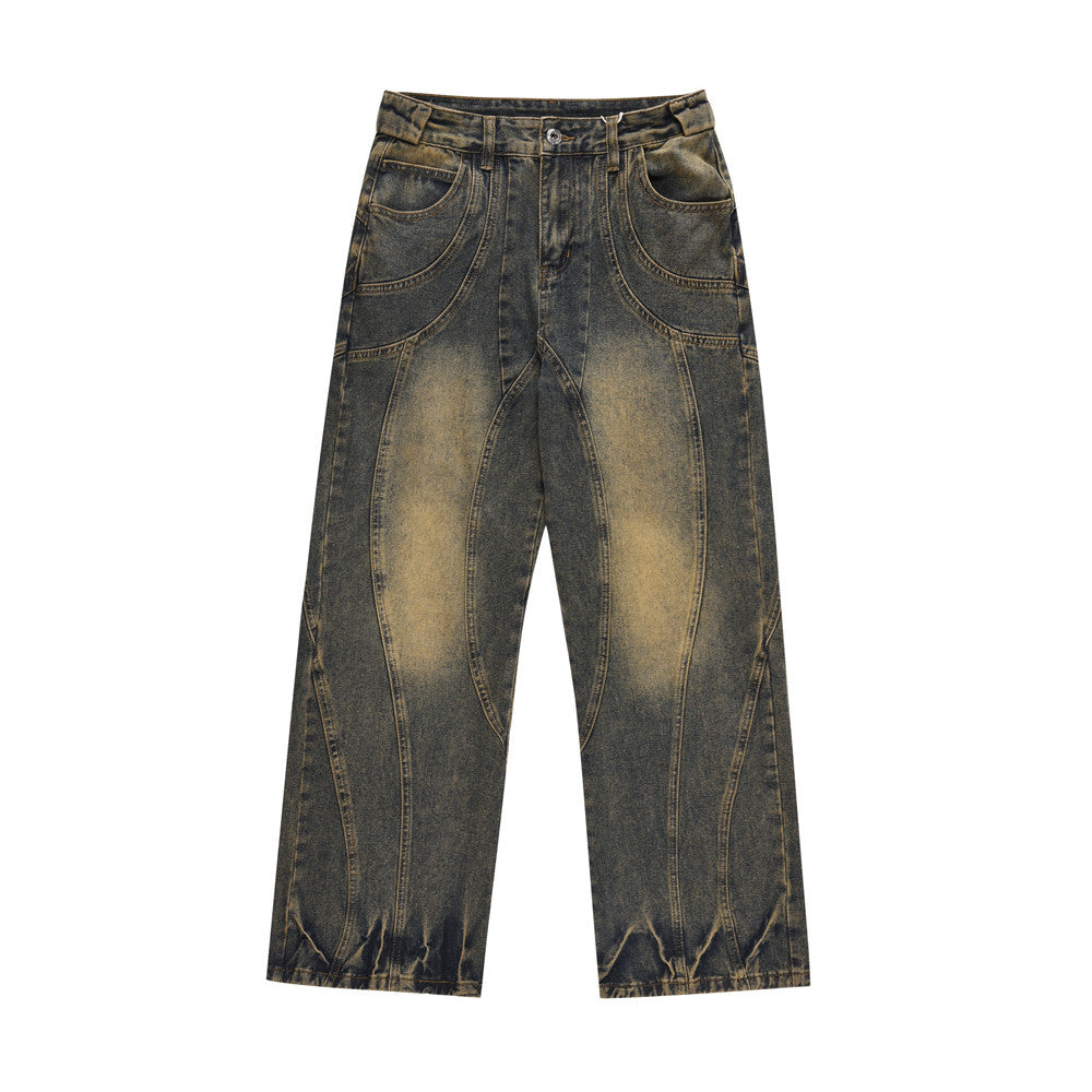 Modern Fashion Personality Wide Leg Jeans Men