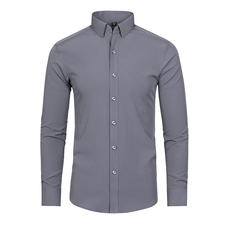 Modern Full Elastic Non-ironing Long-sleeved Shirt For Men
