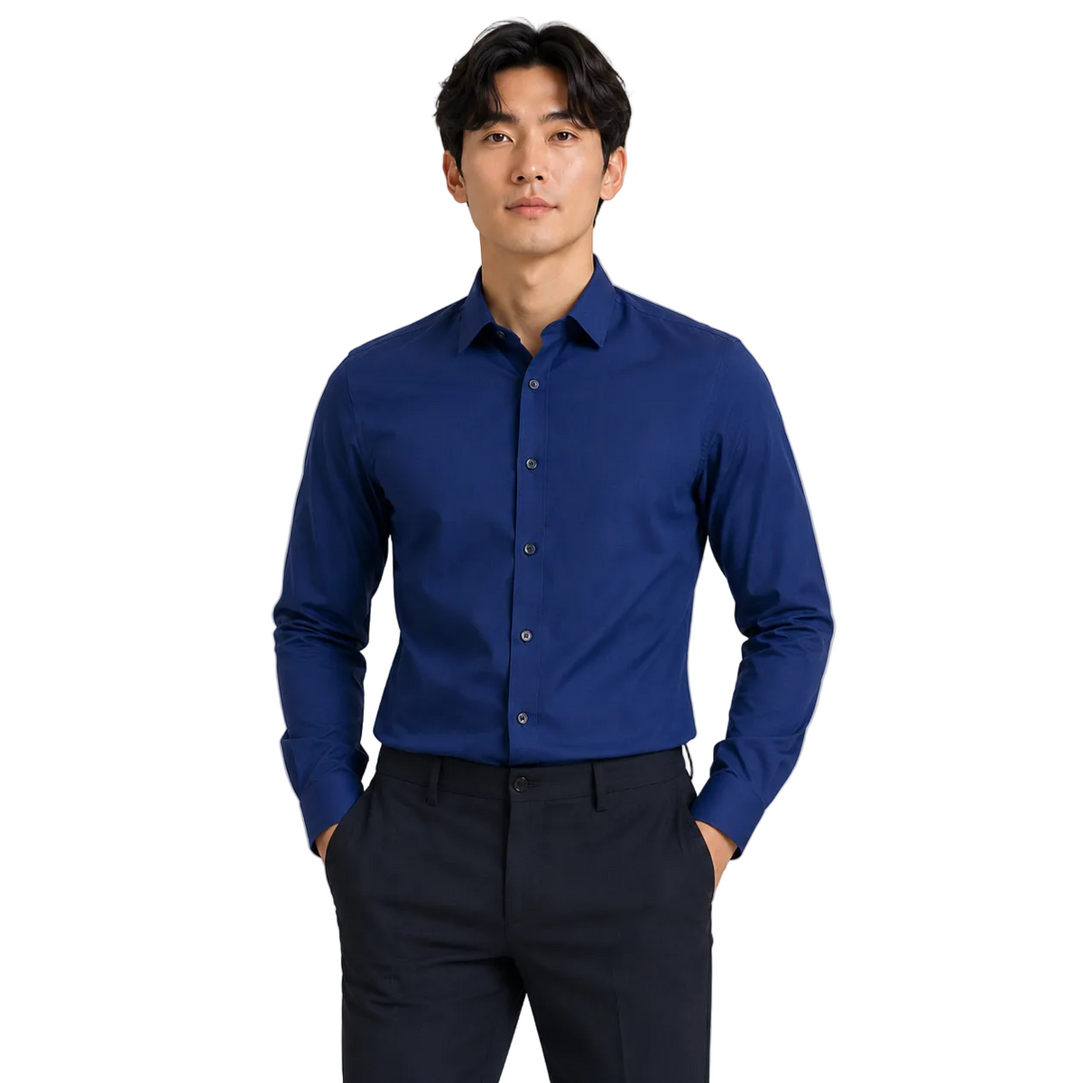 Modern Full Elastic Non-ironing Long-sleeved Shirt For Men