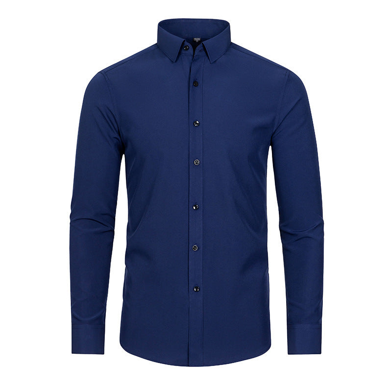 Modern Full Elastic Non-ironing Long-sleeved Shirt For Men