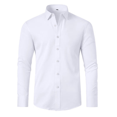 Modern Full Elastic Non-ironing Long-sleeved Shirt For Men