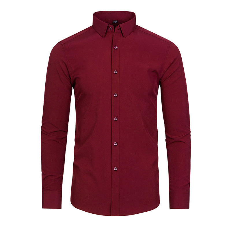 Modern Full Elastic Non-ironing Long-sleeved Shirt For Men