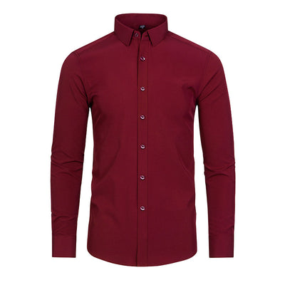 Modern Full Elastic Non-ironing Long-sleeved Shirt For Men