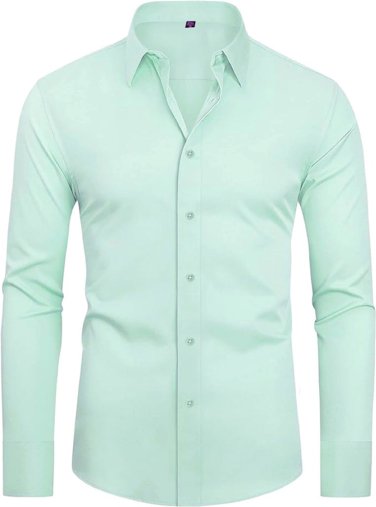 Modern Full Elastic Non-ironing Long-sleeved Shirt For Men