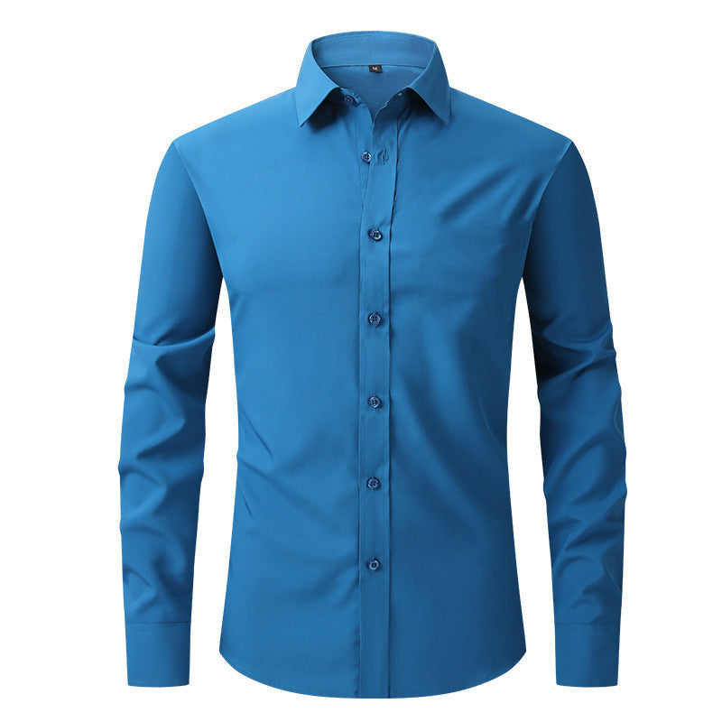 Modern Full Elastic Non-ironing Long-sleeved Shirt For Men