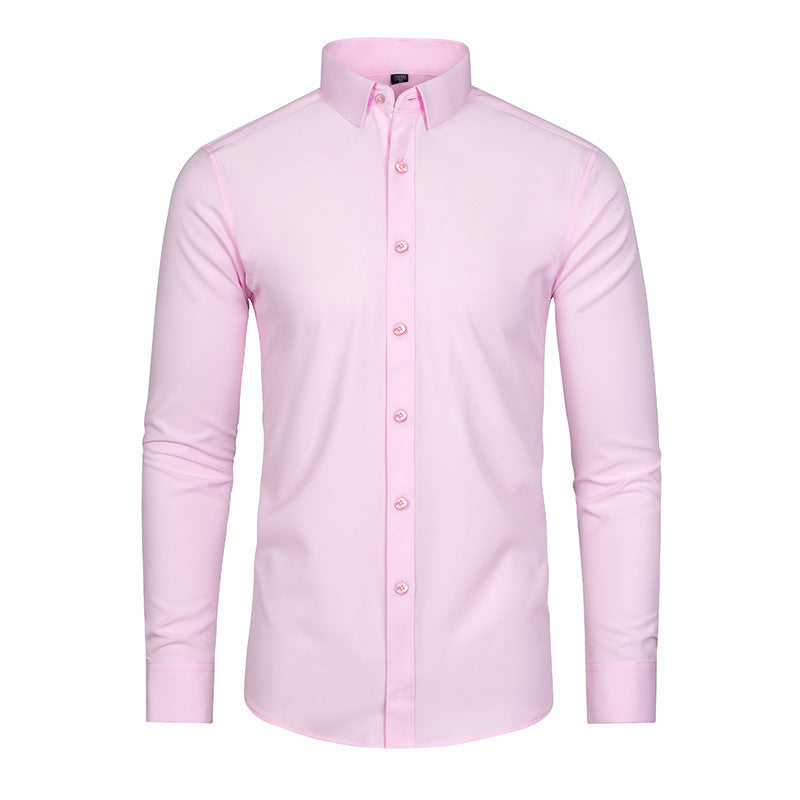 Modern Full Elastic Non-ironing Long-sleeved Shirt For Men