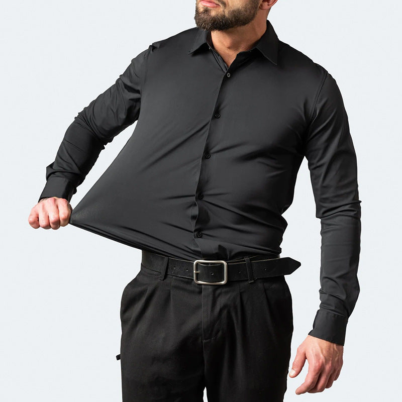 Modern Full Elastic Non-ironing Long-sleeved Shirt For Men