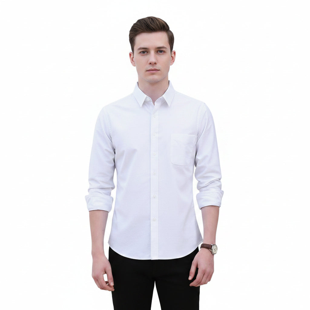 Modern Men's Shirts Slim Fit Casual Long Sleeve Business Shirt