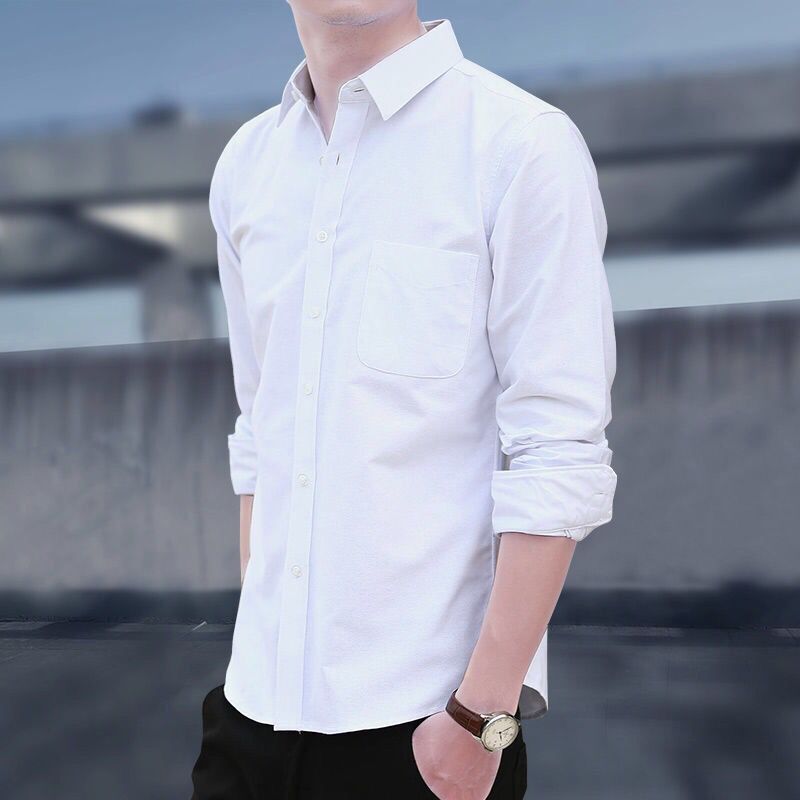 Modern Men's Shirts Slim Fit Casual Long Sleeve Business Shirt