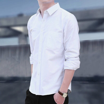 Modern Men's Shirts Slim Fit Casual Long Sleeve Business Shirt