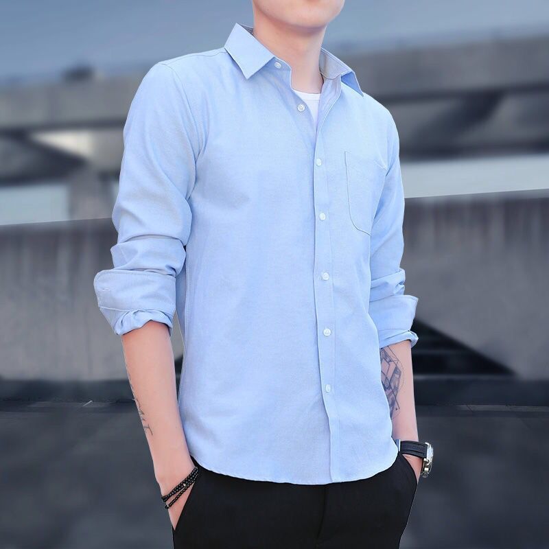 Modern Men's Shirts Slim Fit Casual Long Sleeve Business Shirt