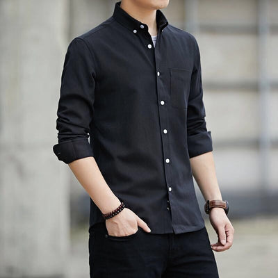 Modern Men's Shirts Slim Fit Casual Long Sleeve Business Shirt