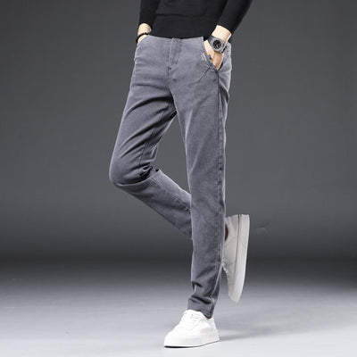 Modern Trendy All-match Men's Pants Slim-fit Straight Pants Men