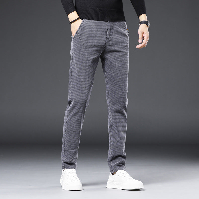 Modern Trendy All-match Men's Pants Slim-fit Straight Pants Men