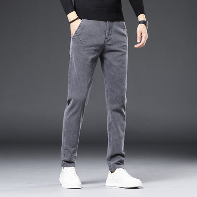 Modern Trendy All-match Men's Pants Slim-fit Straight Pants Men