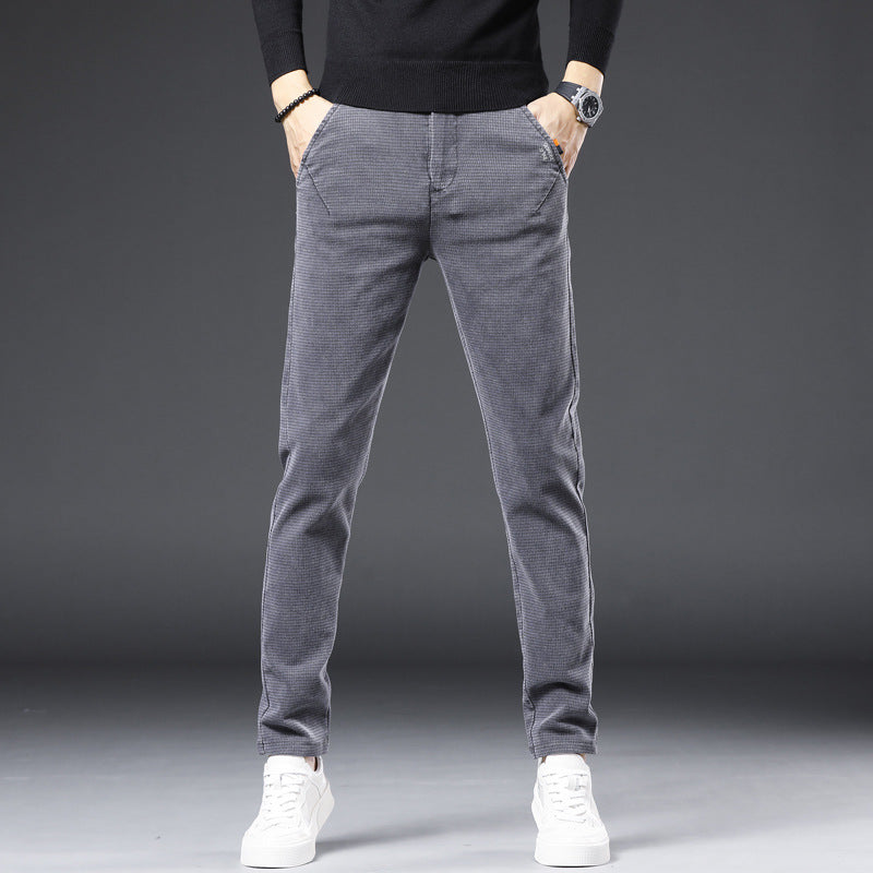 Modern Trendy All-match Men's Pants Slim-fit Straight Pants Men